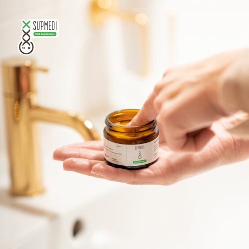 CBD skincare for natural hydration of dry hands.